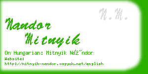 nandor mitnyik business card